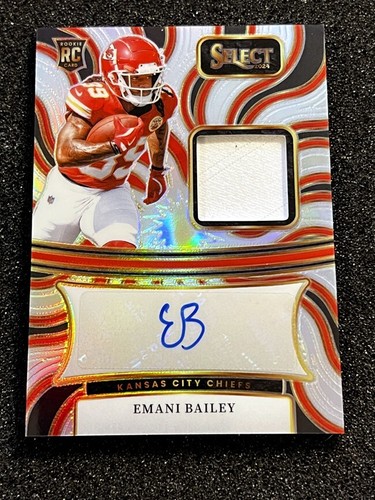 2024 Panini Select Emani Bailey Auto Silver Prizm Signatures Chiefs #'d /199 - Picture 2 of 5