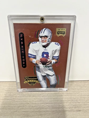 Troy Aikman 1996 PLAYOFF CONTENDERS "GENUINE LEATHER" SSP Insert