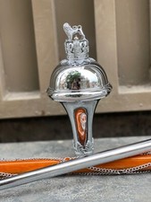 New Pro Drum Major Mace Wooden Stik With Chrome Lion Plain Nickle Head