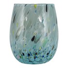 Murano Vetro Bere Artistico Bicchiere Luce Blu Multi Millefiori
