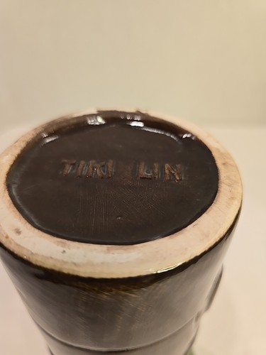 Set Of 2 Vintage Tiki Lin Pottery Barware- Hawaiian Luau Tiki Mug Vase MCM - Picture 6 of 11