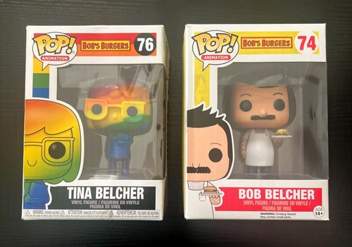 Funko POP! Bob's Burgers TINA BELCHER (Rainbow) #76 & Bob Belcher #74 New