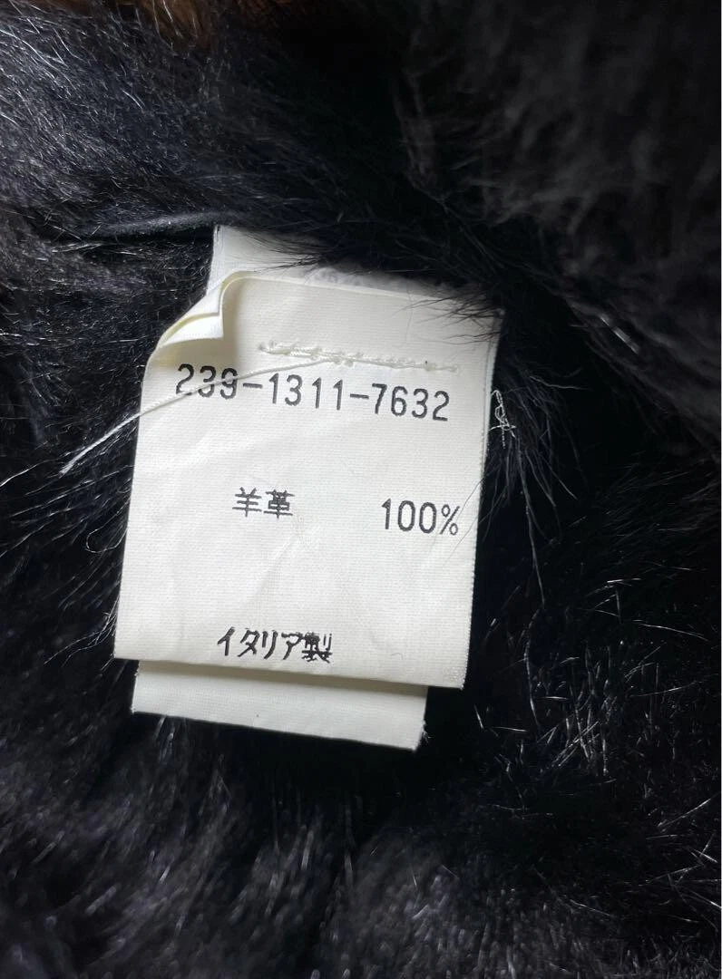 Cappotto Gucci Tom Ford Mouton nero anni 90 pelle di pecora vintage USA dalppone