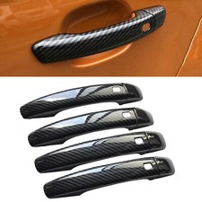Gloss Carbon Fiber Print Keyless Door Handle Smart Key Cover For 09-16 B8 A4 S4