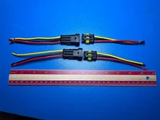 2 New Electrical Car 3-Pin 16AWG Wire Connector Male Female Plug Kit Waterproof