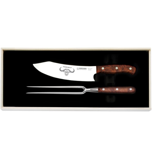 Giesser Tranchier Set 2-Tlg. Fleischgabel & Kochmesser 20 Cm Holzgriff 19972 Tol-image