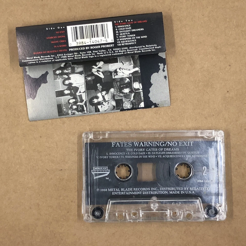 FATES WARNING Cassette Tape Metal Prog NO EXIT 90s METAL BLADE RECORDS REISSUE Foto 3 de 4