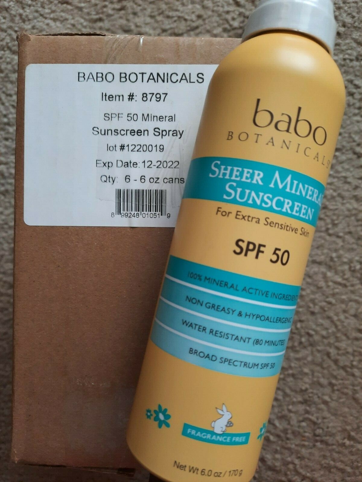 babo botanicals sheer mineral sunscreen spray spf 50