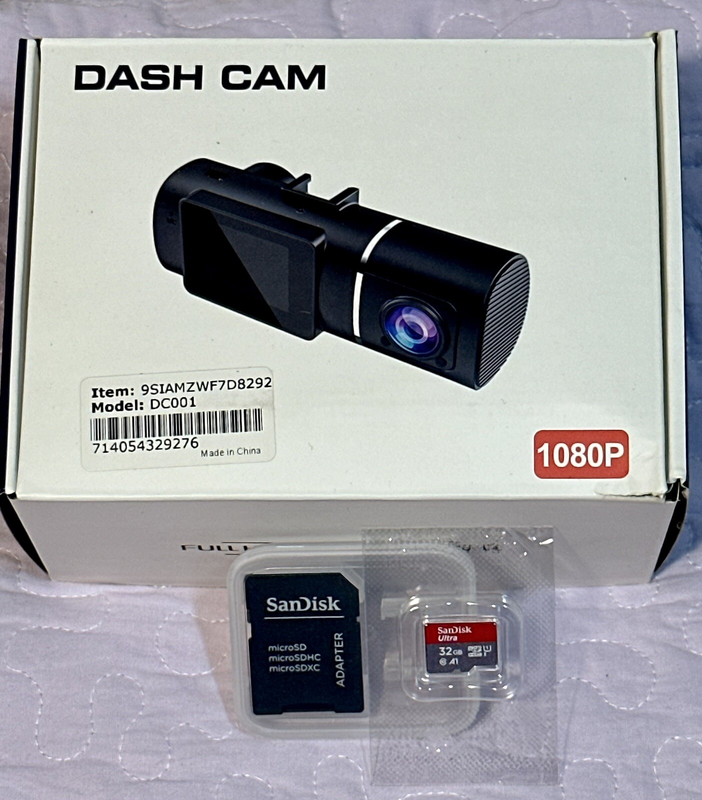 Dual Dash Cam with Front and Inside Cab Recording and 32GB Memory-image