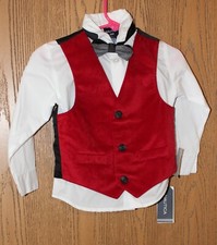 Nautica - 4 piece Suit - Shirt, Vest, Pants  Bow Tie - Boys - 24month