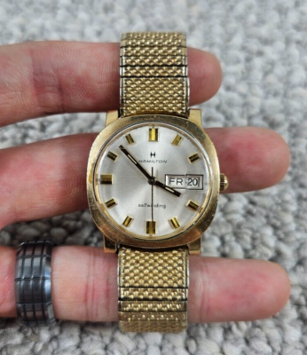 Vintage 1960's Hamilton 10K RGP Bezel Day/Date Self-Winding Watch