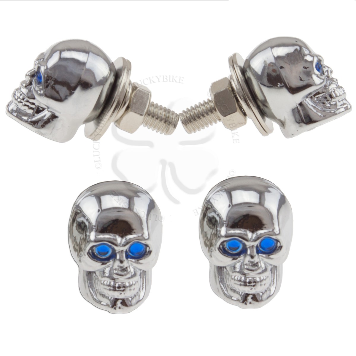 License Plate Bolt Blue Motorcycle Car Tag Skull Bolt | Plastic
