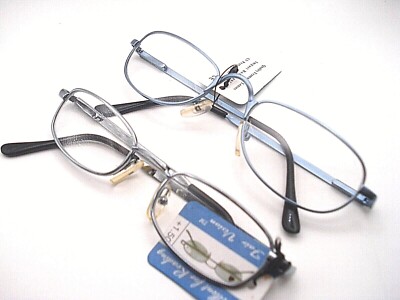 2 styles Reading Glasses power +1.50 Fashion  Blue / Gray frames compact readers