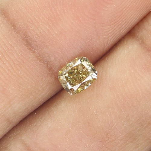 0.62 Ct Natural Loose Cushion Diamond 5.00 MM Brown Green Color Diamond LQ5728 - Picture 3 of 9
