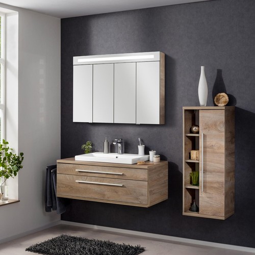 Fackelmann braunes Badmöbel Set hängend 4 tlg 110 cm - Bild 8 von 9