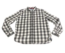 True Grit Shirt Mens Medium Plaid Flannel Lightweight Pockets Outdoor Western