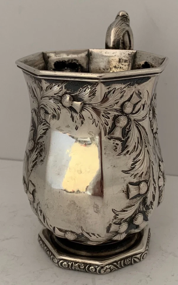 MONEDA MONSTRUO AMERICANA PLATA UVAS Y CARDOS PERSEGUIDOS 10,8 OZ TAZA R RAIT 1850 Foto 3 de 4