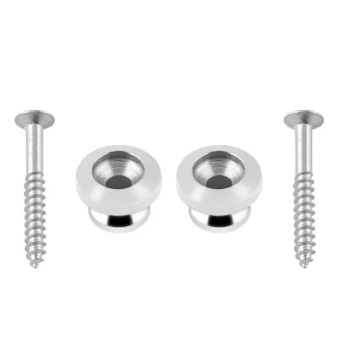 Guitar Strap Buttons End Pins for Acoustic Electric Banjo Ukulele Chrome 2pcs 