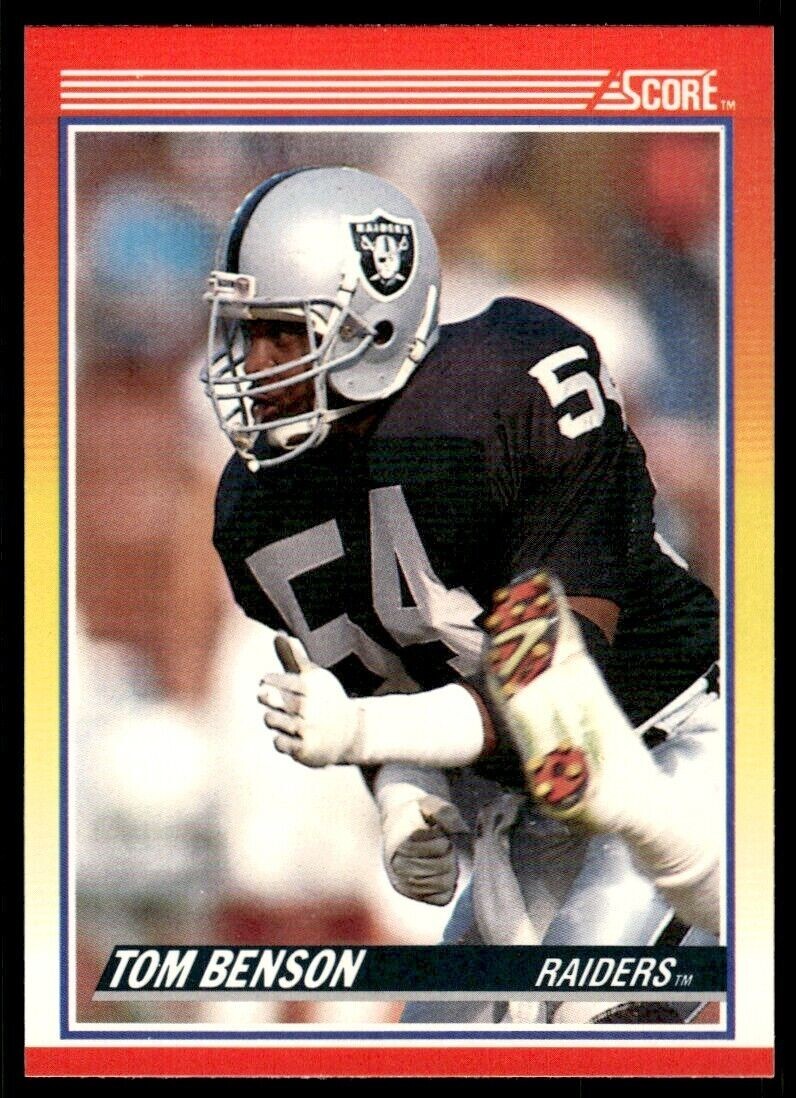 1990 SCORE NFL FOOTBALL Sports Trading Card #223 - TOM BENSON, L.A. Raiders 🤩😍