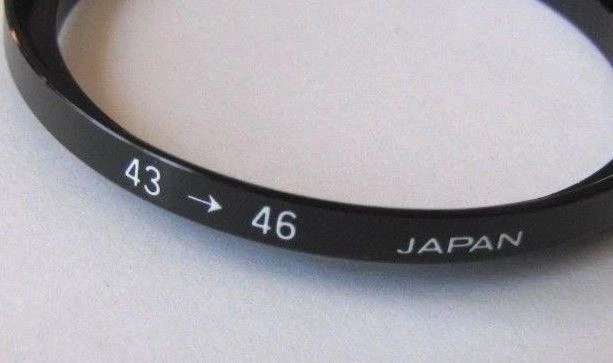 43mm-46mm Metal Adapter Stepping Step Up Ring 43 mm Lens - 46 mm Japan U&S 43-46 - Image 2 of 3