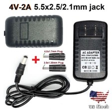 4V 2A AC Adapter DC Power Supply Charger Cord 5.5x2.1/2.5mm with 2DC Plug Tips
