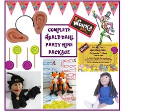 Roald Dahl Willy Wonka Birthday Party Hire Package Set Games