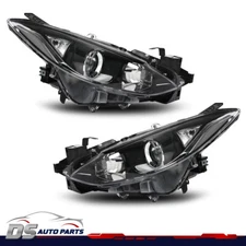 FIT FOR 2014-2016 MAZDA 3 BLACK HOUSING FACTORY STYLE PROJECTOR HEADLIGHTS LAMPS