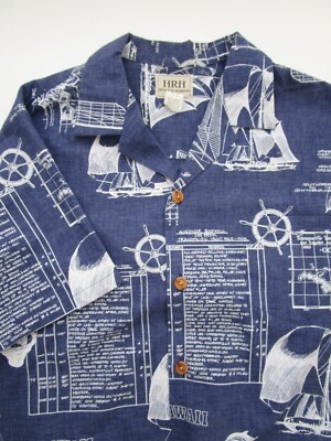 Mens Large HRH His Royal Highness Shirt Hawaii Schooner Goodwill boat ship VTG