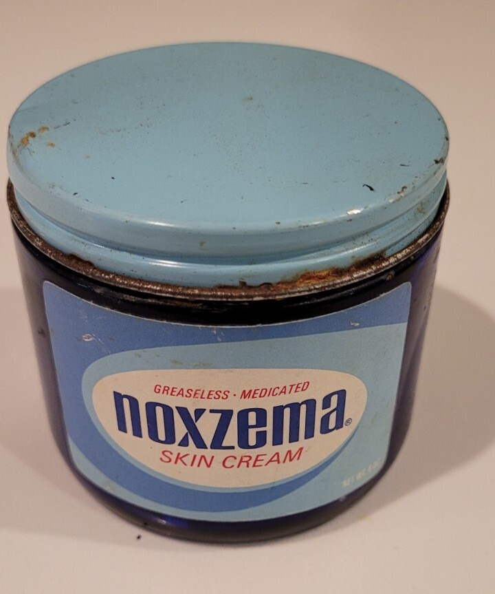 Vintage Old Noxzema Skin Care Can Glass Jar , Still Has Some