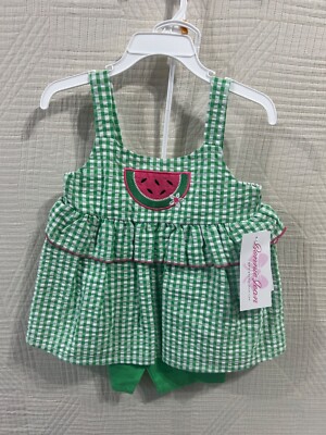 bonnie jean girls dress green checkered sleeveless