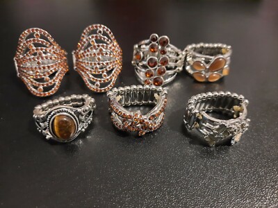 Paparazzi Jewlery Mixed Lot Of 7 Brown Rings NEW - Some vintage