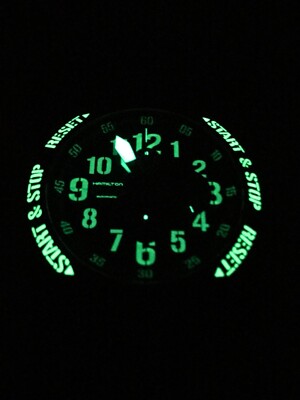 Khaki Base Jump Shadow Line Chrono Titanium H797860
