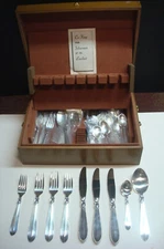 Princess Fuchsia Frigast Danish 826 25pcs Dinner Flat Ware 29oz Pure Silver Vtg