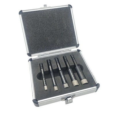 5Pcs Brazed Diamond Drilling Bits 6/8/10/12/14MM Hole Opener with Aluminum Box