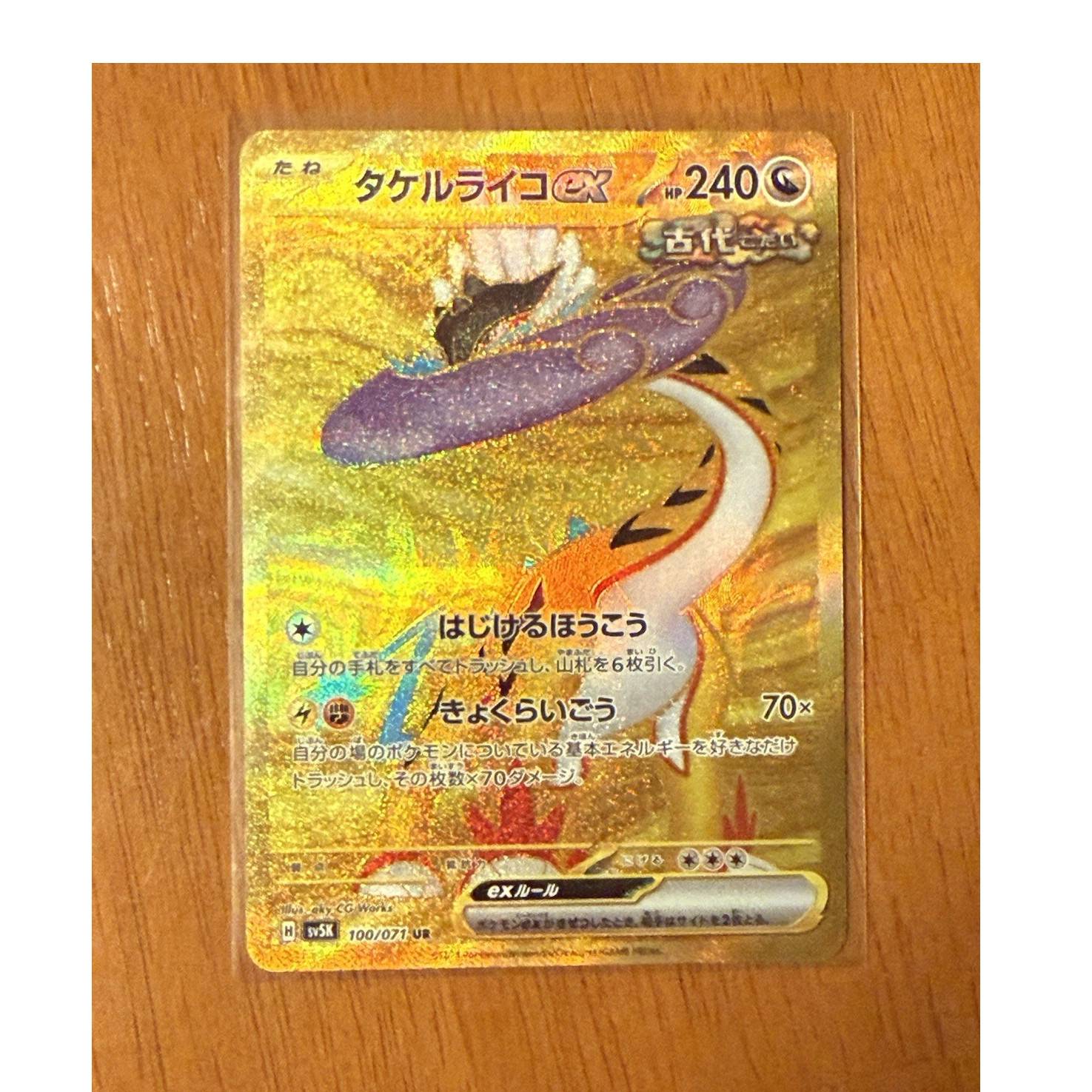 Pokémon Raging Bolt EX 100/071 Sv5k Wild Force Ultra Rare Full Art Holo Japanese