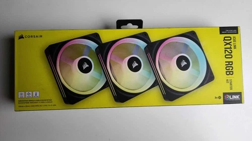 Corsair iCUE LINK QX120 RGB 120mm, RGB Lüfter, 3er Starter-Kit mit ICUE Link HUB