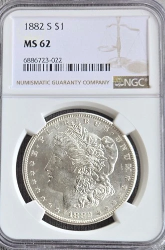 💥💥 1882-S  $1  MORGAN SILVER DOLLAR  "SAN FRANCISCO"  NGC MS62