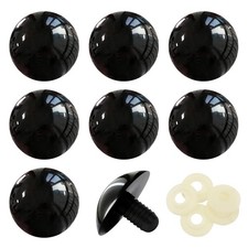 8PCS 40mm Safety Eyes with Washers Black Crochet Eyes for Amigurumi Crafts