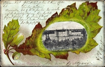 Oak Leaf Litho Glücksburg in Schleswig Holstein, View of the... - 10172736