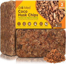 Coco Husk Chips 2S Brick Expands Upto 14 Quarts Coconut Coir Chip 2.2Lb, Perfect