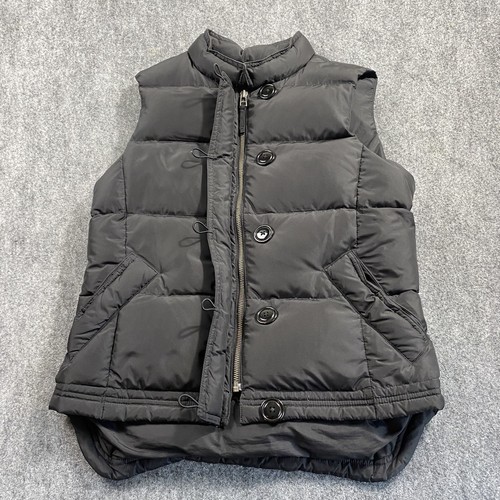 J. Crew Small schwarz Knopf durchgehender Reißverschluss ärmellose gefütterte Damen Weste Jacke - Bild 2 von 9