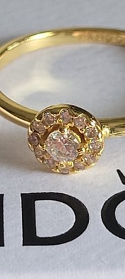 Pandora Pave Halo GoldRing  Zirkonia