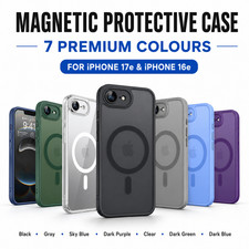 For iPhone 17e Case 16e Phone Cover Magnetic Shockproof Frost Tempered Glass