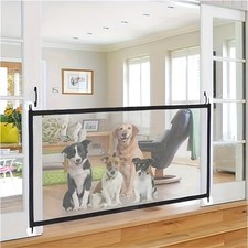Magic Mesh Dog Gate Indoor Pet Gate Fits 64 66" Wide 28.35"x70.86" Openings