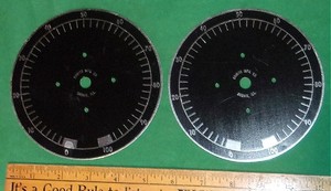 (2) 5-1/2 Inch OHMITE Control Plates (0-100) NOS Clean! 1950's