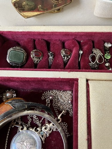 Großes Schmuck-Konvolut Silber Schmuck (800 - 925) & Modeschmuck & Schmuckkoffer - Bild 22 von 24