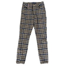 Tommy Hilfiger Plaid Skinny Pants Womens 4 Navy Academia Preppy Fall Schoolgirl