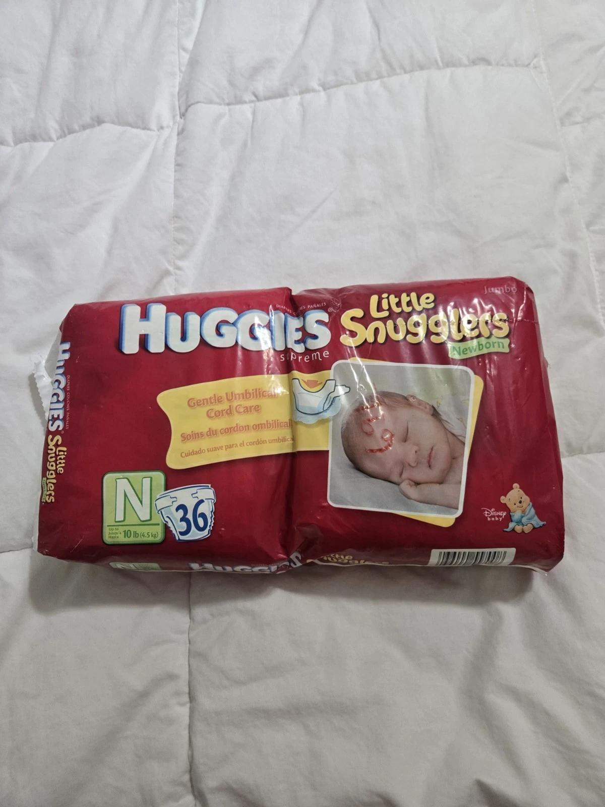 Vintage 2006 Huggie Diapers Little Snuggles Count 36 Sealed Bag New RARE