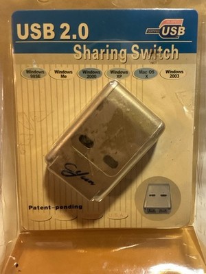 E-Yen USB 2.0 2-Port Sharing Switch Printer Scanner Share Box NOS Vintage