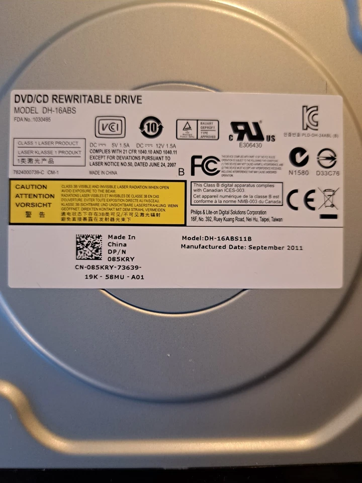 Philips Lite-ON DH-16ABS DVD/CD Unidad Regrabable (Negro), SATA Foto 2 de 4